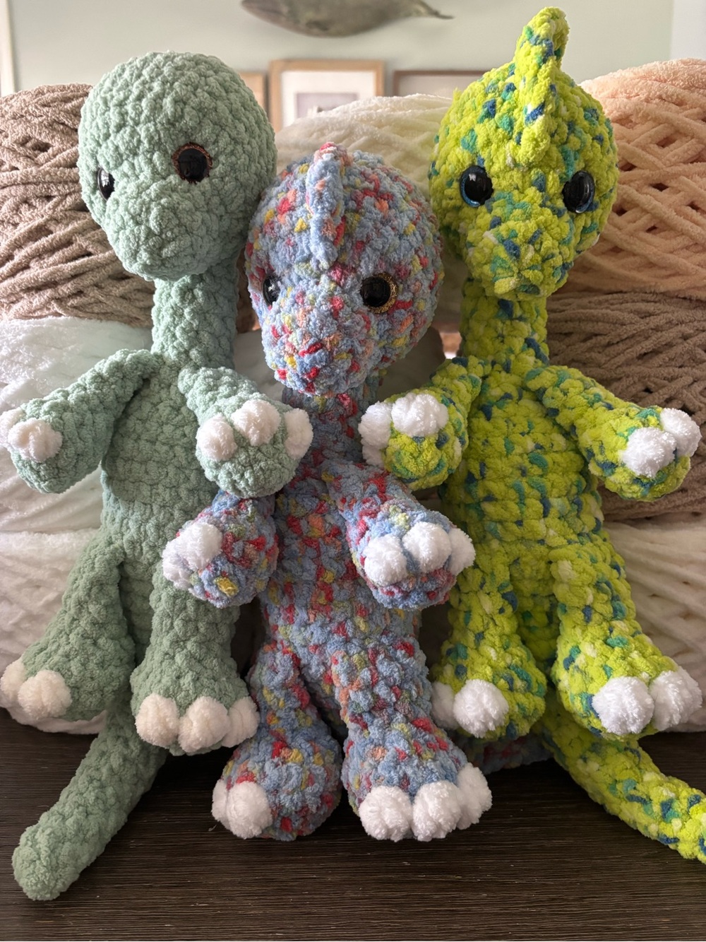 Crochet baby brachiosaurus plush handmade